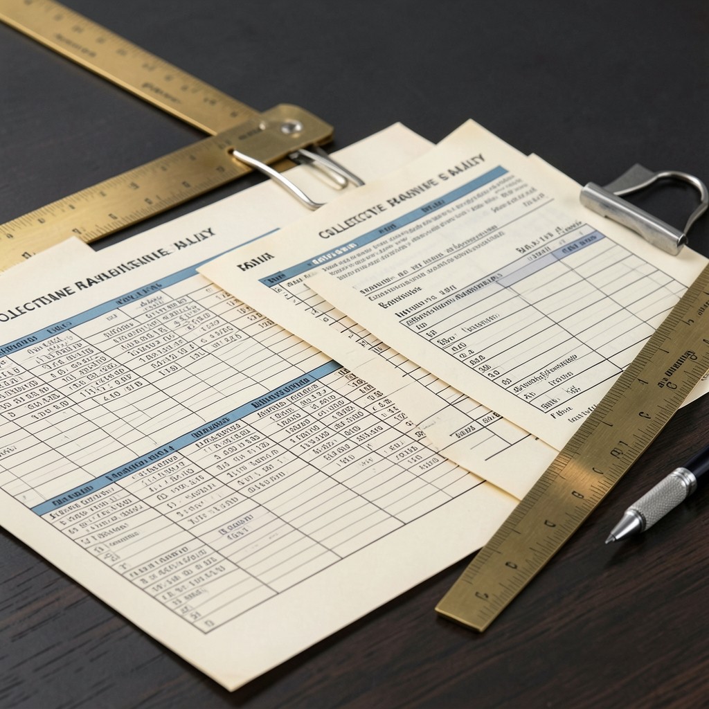 Tablas salariales y recibos de nómina con complementos retributivos señalados